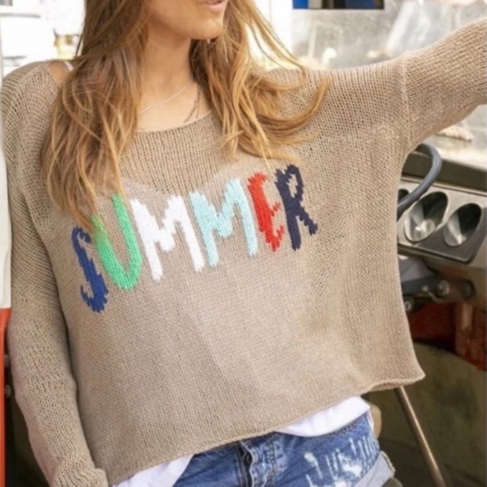 Wooden Ships Tan Summer Knit Top